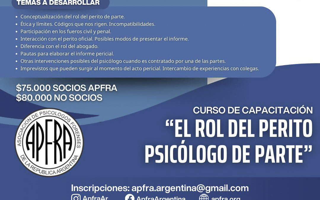 El rol del Perito Psicológico de Parte