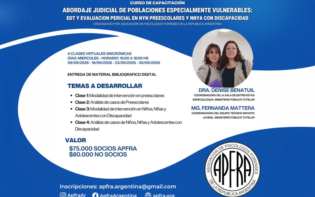 Curso Capacitación: Abordaje Judicial de Poblaciones especialmente vulnerables